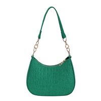 Women's Small All Seasons Suede Solid Color Basic Shell Zipper Shoulder Bag Underarm Bag main image 2