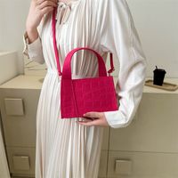 Women's Medium Suede Solid Color Basic Square Magnetic Buckle Shoulder Bag Handbag Crossbody Bag main image 3