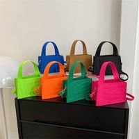 Women's Medium Suede Solid Color Basic Square Magnetic Buckle Shoulder Bag Handbag Crossbody Bag main image 1