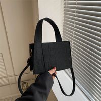 Women's Medium Suede Solid Color Basic Square Magnetic Buckle Shoulder Bag Handbag Crossbody Bag sku image 2