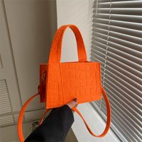 Women's Medium Suede Solid Color Basic Square Magnetic Buckle Shoulder Bag Handbag Crossbody Bag sku image 3
