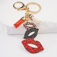 Simple Style Lips Tassel Metal Women's Bag Pendant Keychain main image 1