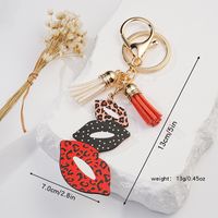 Simple Style Lips Tassel Metal Women's Bag Pendant Keychain main image 3