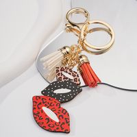 Simple Style Lips Tassel Metal Women's Bag Pendant Keychain main image 2
