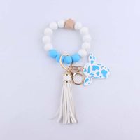 Korean Style Animal Wood Silica Gel Metal Beaded Unisex Keychain sku image 4