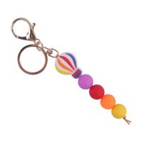 Korean Style Tassel Hot Air Balloon Silica Gel Metal Beaded Unisex Bag Pendant Keychain sku image 4