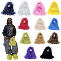 Women's Medium All Seasons Imitation Fur Solid Color Basic Square String Handbag main image 5