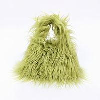 Women's Medium All Seasons Imitation Fur Solid Color Basic Square String Handbag sku image 3