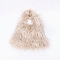 Women's Medium All Seasons Imitation Fur Solid Color Basic Square String Handbag sku image 6