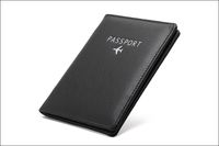 Unisex Letter Solid Color Airplane Pu Leather Open Card Holders main image 1