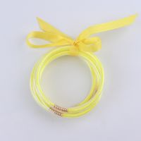 Korean Style Solid Color Plastic Ribbon Women's Wristband sku image 13