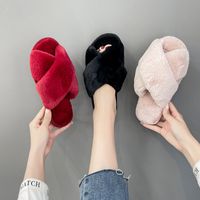 Women's Casual Solid Color Open Toe Cotton Slippers main image 3
