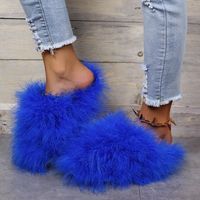 Women's Casual Solid Color Round Toe Plush Slippers main image 4