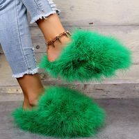 Women's Casual Solid Color Round Toe Plush Slippers sku image 4