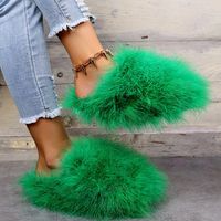 Women's Casual Solid Color Round Toe Plush Slippers sku image 5