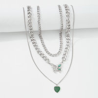 Modern Style Sweet Simple Style Heart Shape Alloy Enamel Inlay Rhinestones Women's Necklace main image 5