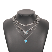 Modern Style Sweet Simple Style Heart Shape Alloy Enamel Inlay Rhinestones Women's Necklace main image 7