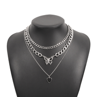 Modern Style Sweet Simple Style Heart Shape Alloy Enamel Inlay Rhinestones Women's Necklace sku image 5