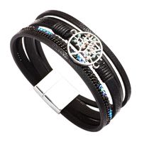 Bracelet En Alliage De Diamants Arbre De Vie Bracelet En Cuir Corde Tressée Pu Bijoux sku image 8