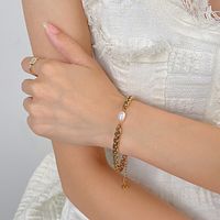Simple Style Pearl 304 Stainless Steel Freshwater Pearl Freshwater Pearl Bracelets In Bulk main image 4