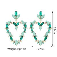 Wholesale Jewelry Exaggerated Luxurious Romantic Heart Shape Zinc Alloy Rhinestones Plating Inlay Drop Earrings main image 8