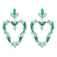 Wholesale Jewelry Exaggerated Luxurious Romantic Heart Shape Zinc Alloy Rhinestones Plating Inlay Drop Earrings main image 2