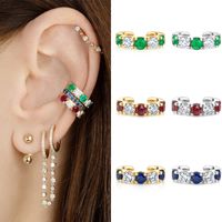 1 Pair Simple Style Round Plating Inlay Copper Zircon Gold Plated Ear Cuffs main image 5