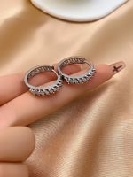 1 Pair Casual Simple Style Round Plating Inlay Copper Zircon K Gold Plated Hoop Earrings main image 2