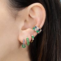 1 Pair Simple Style Round Plating Inlay Copper Zircon Gold Plated Ear Cuffs main image 1