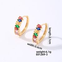 1 Pair Casual Simple Style Round Plating Inlay Copper Zircon K Gold Plated Hoop Earrings sku image 1