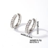 1 Pair Casual Simple Style Round Plating Inlay Copper Zircon K Gold Plated Hoop Earrings sku image 4