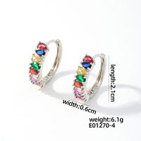 1 Pair Casual Simple Style Round Plating Inlay Copper Zircon K Gold Plated Hoop Earrings sku image 2
