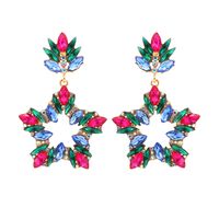 Wholesale Jewelry Glam Luxurious Shiny Pentagram Zinc Alloy Rhinestones Plating Hollow Out Inlay Dangling Earrings main image 2