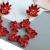 Wholesale Jewelry Glam Luxurious Shiny Pentagram Zinc Alloy Rhinestones Plating Hollow Out Inlay Dangling Earrings main image 6