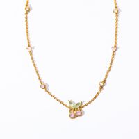 Casual Simple Style Cherry Copper 18k Gold Plated Zircon Pendant Necklace In Bulk main image 1