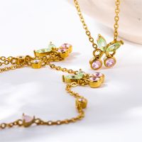 Casual Simple Style Cherry Copper 18k Gold Plated Zircon Pendant Necklace In Bulk main image 6