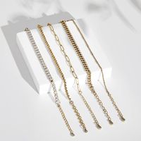 Hip-hop Vintage Style Solid Color Copper Plating Inlay Zircon 14k Gold Plated Women's Anklet main image 2