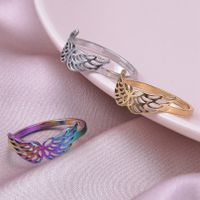 Wholesale Basic Wings Stainless Steel Open Rings main image 1
