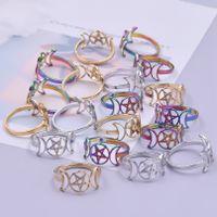Wholesale Basic Star Moon Stainless Steel Open Rings main image 5