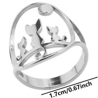 Wholesale Casual Cat Stainless Steel Open Rings sku image 1