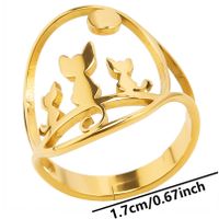 Wholesale Casual Cat Stainless Steel Open Rings sku image 3