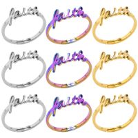 Wholesale Simple Style Letter Stainless Steel Open Rings main image 3