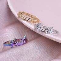 Wholesale Simple Style Letter Stainless Steel Open Rings main image 1