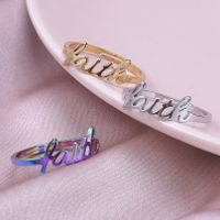 Wholesale Simple Style Letter Stainless Steel Open Rings main image 6