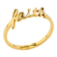 Wholesale Simple Style Letter Stainless Steel Open Rings main image 2