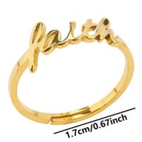 Wholesale Simple Style Letter Stainless Steel Open Rings sku image 3