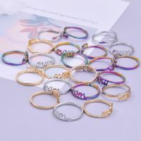 Wholesale Simple Style Letter Stainless Steel Open Rings main image 5