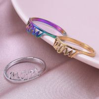 Wholesale Simple Style Letter Stainless Steel Open Rings main image 1