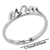 Wholesale Simple Style Letter Stainless Steel Open Rings sku image 1