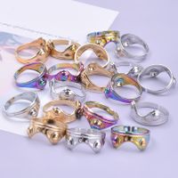 Wholesale Basic Geometric Stainless Steel Plating Open Rings main image 5